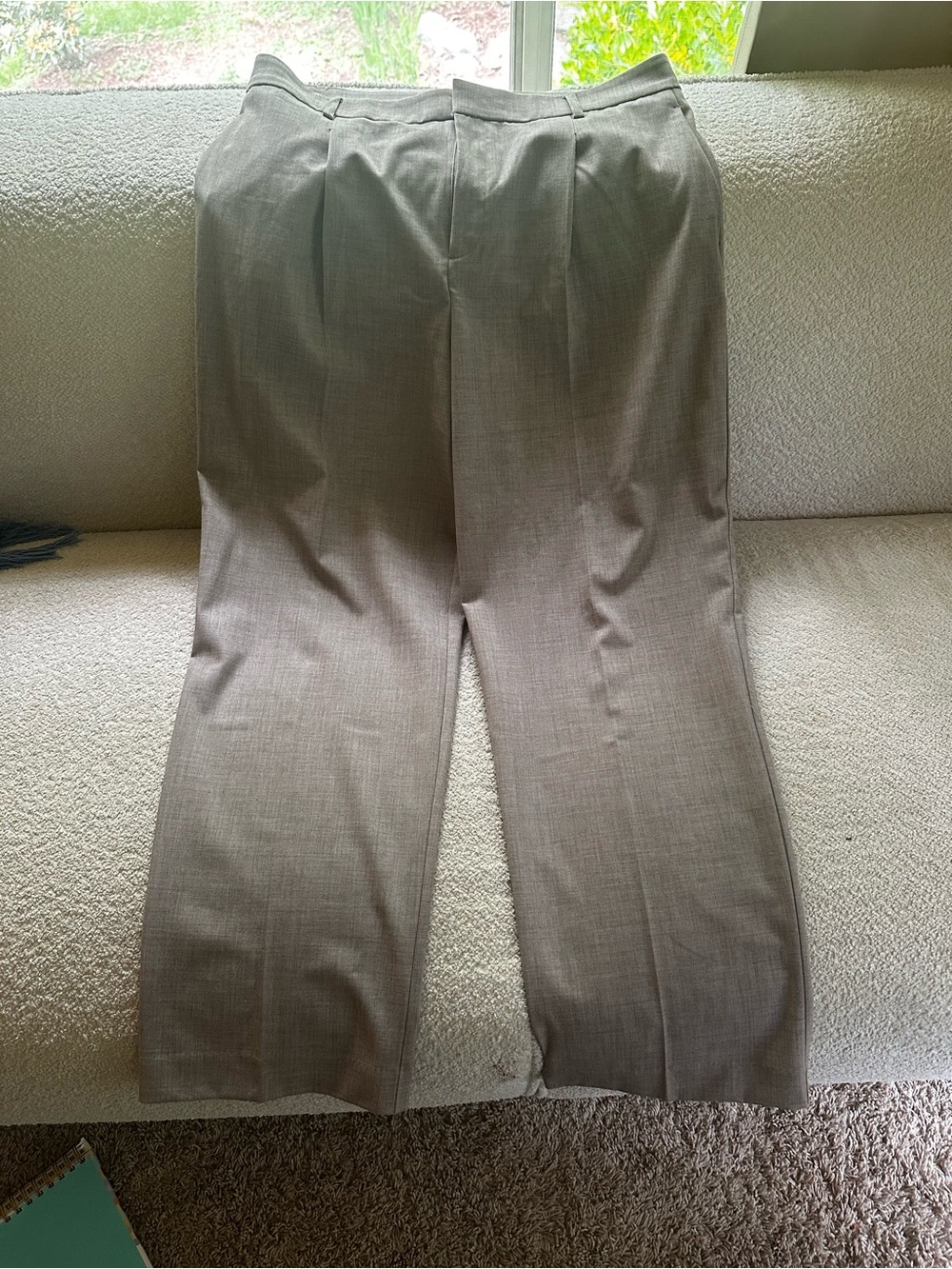 Mango Linen-Blend Trousers in Beige Taupe